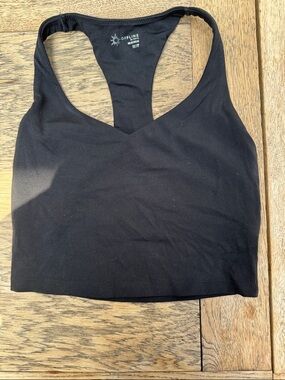 aerie Black Racerback Crop Top